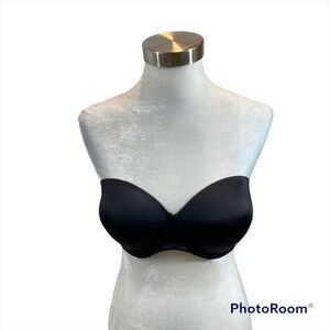 Victoria’s Secret Pink Black Strapless Push Up‎ Bra Size 34DD